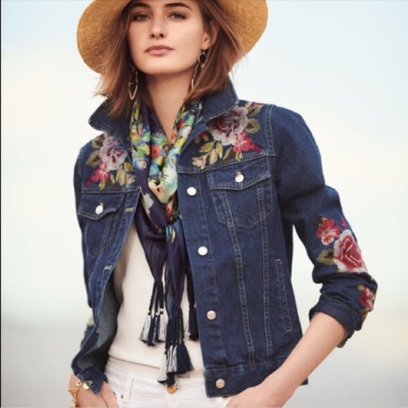 JOHNNY WAS WORKSHOP Desi Embroidered Denim Jacket, Size LARGE, NWOT - Picture 3 of 8